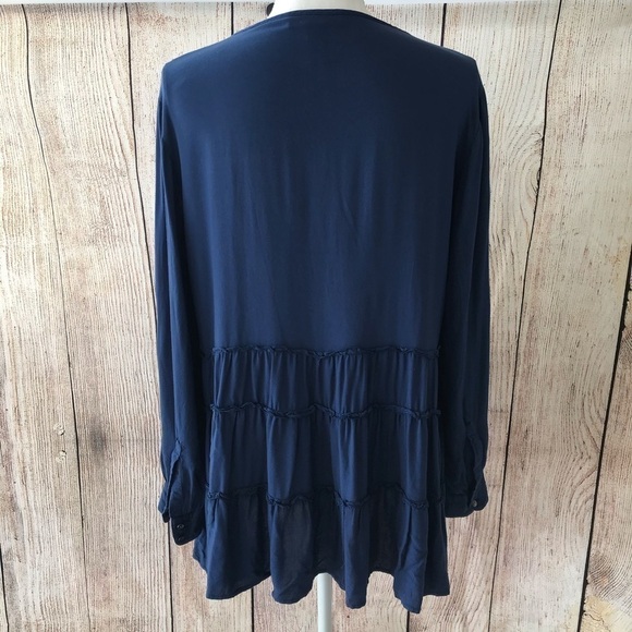 Style & CO Boho peasant ruffled top size M - Picture 4 of 5